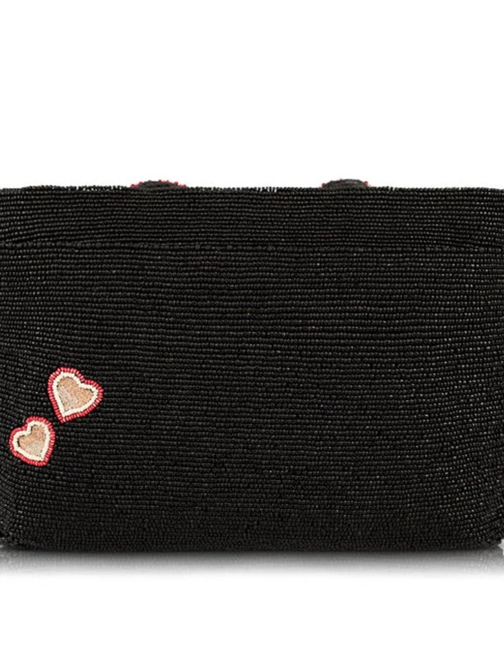 Mary Frances Pawsome Puppy Dog Bone Beaded Handbag Zip Bag Black Cream Purse NEW